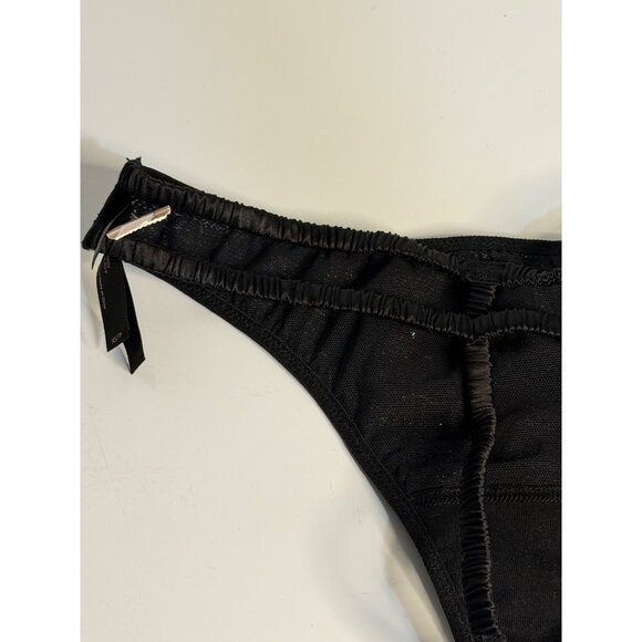 Victoria’s Secret Black Sequin Thong Panty XS/TP Sparkle Side Bling Strap NWT - Picture 6 of 6